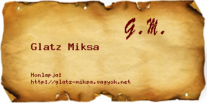 Glatz Miksa névjegykártya